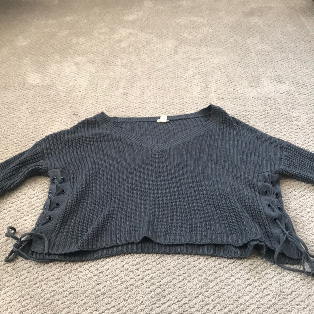 Garage Grey Knit Sweater Small